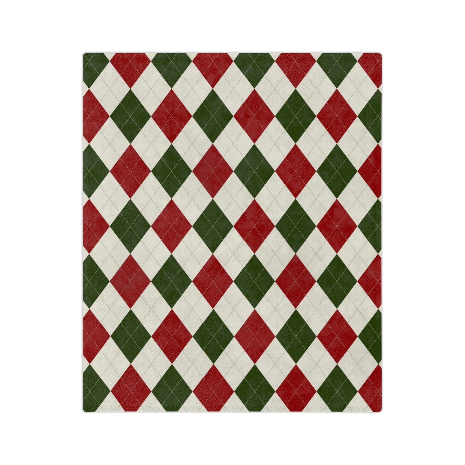 Velveteen Minky Blanket Christmas pattern red green