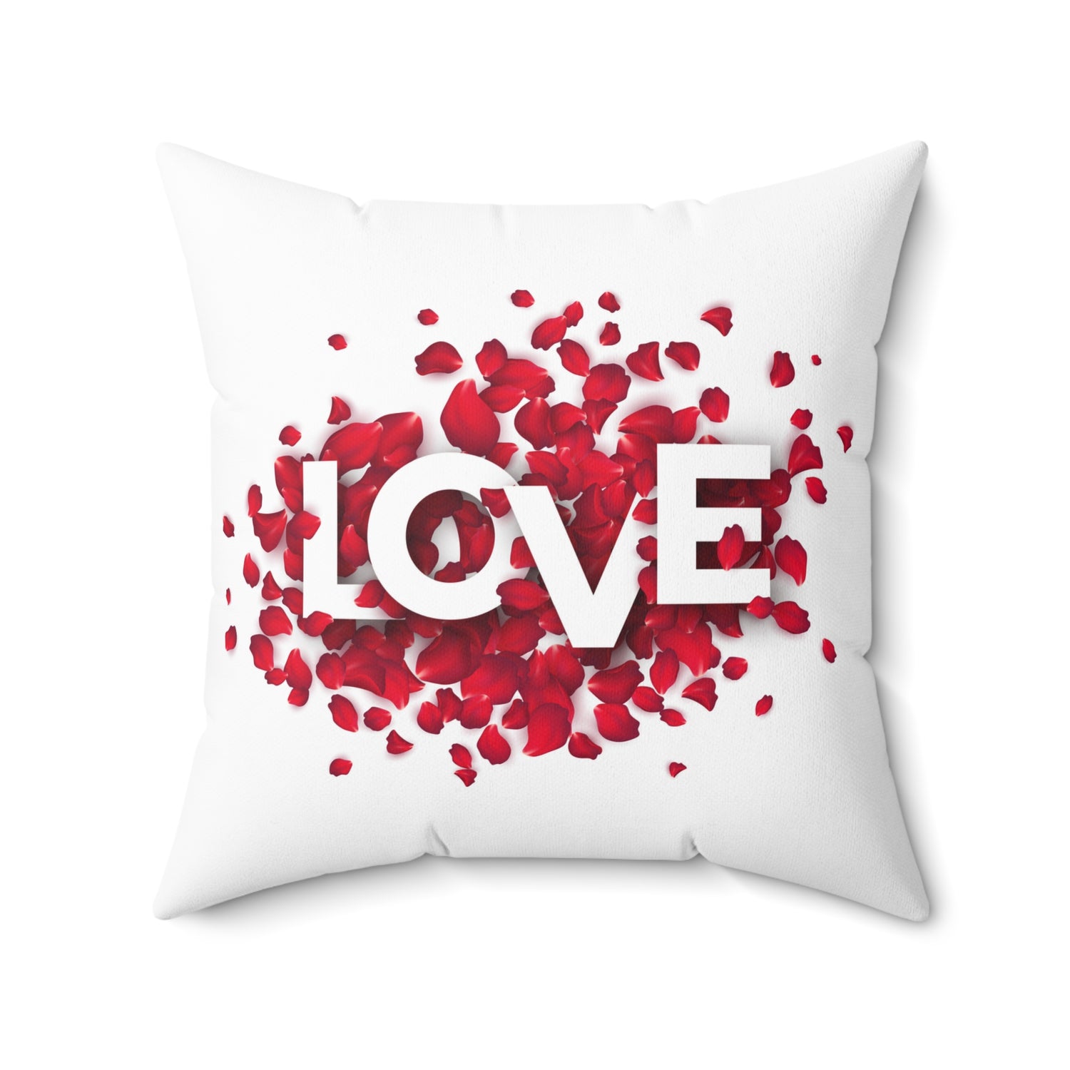 Spun Polyester Square Pillow Love