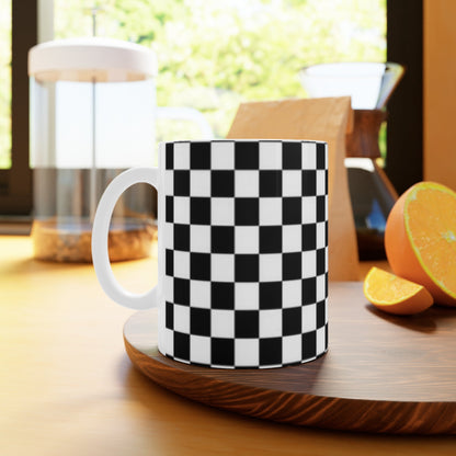 White Ceramic Mug, 11oz and 15oz Black and White