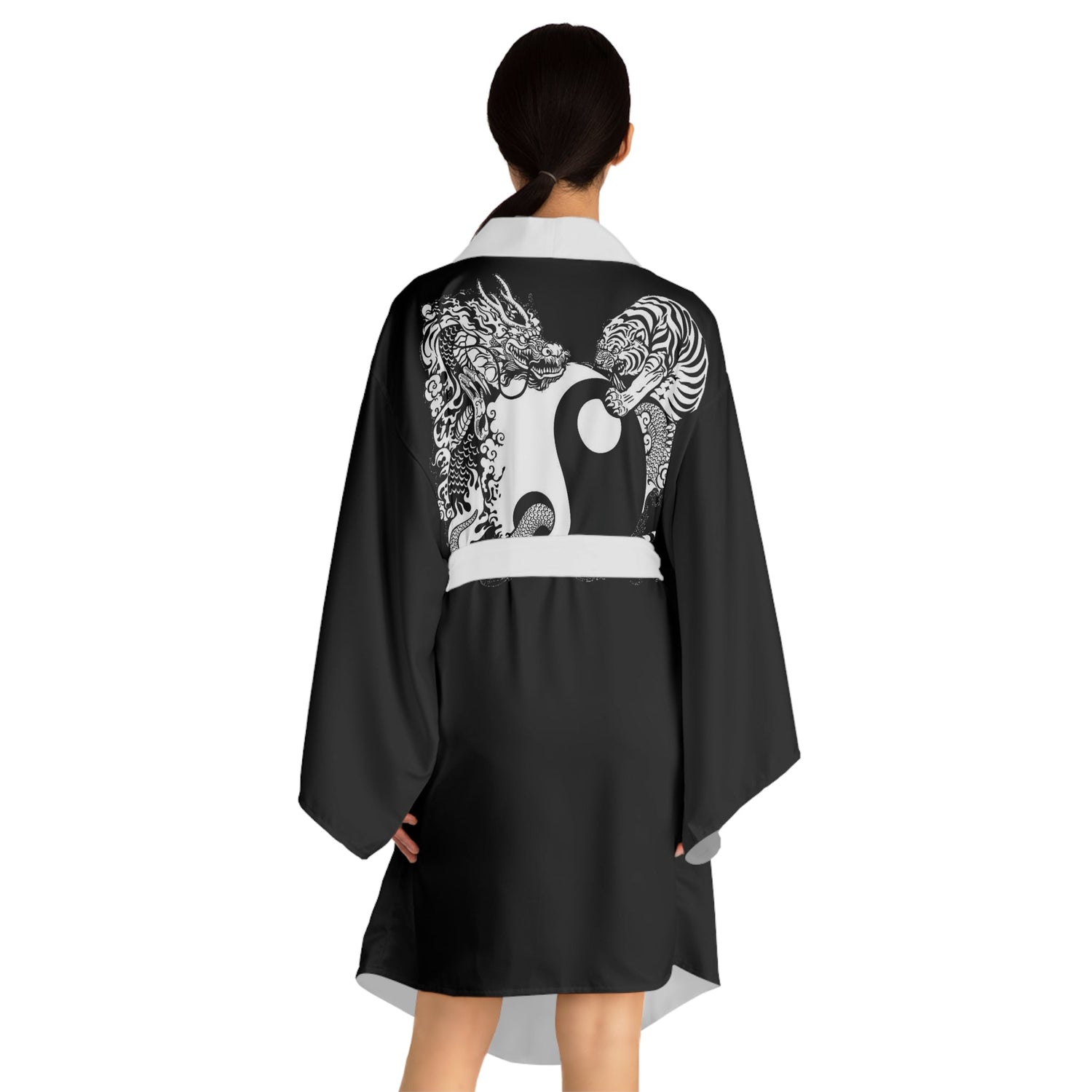 Long Sleeve Kimono Robe Tiger and Dragon