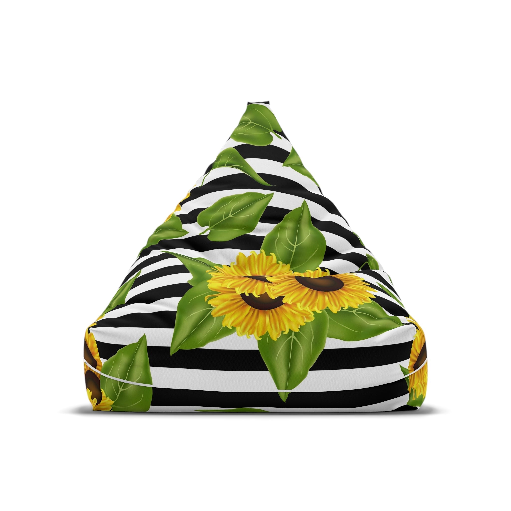 Bean Bag Chair Cover Sunflowers on black and white