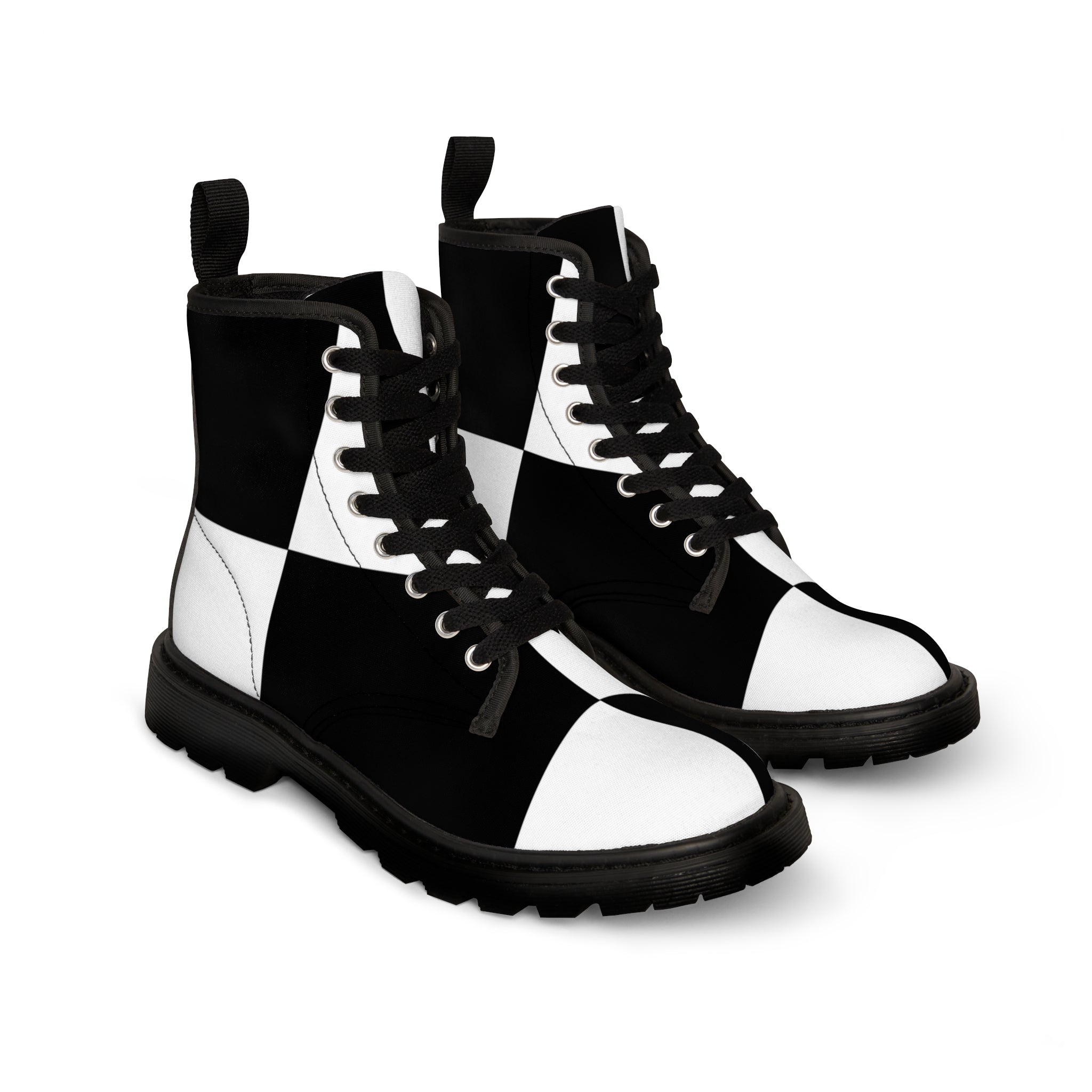 Canvas Boots Black and White