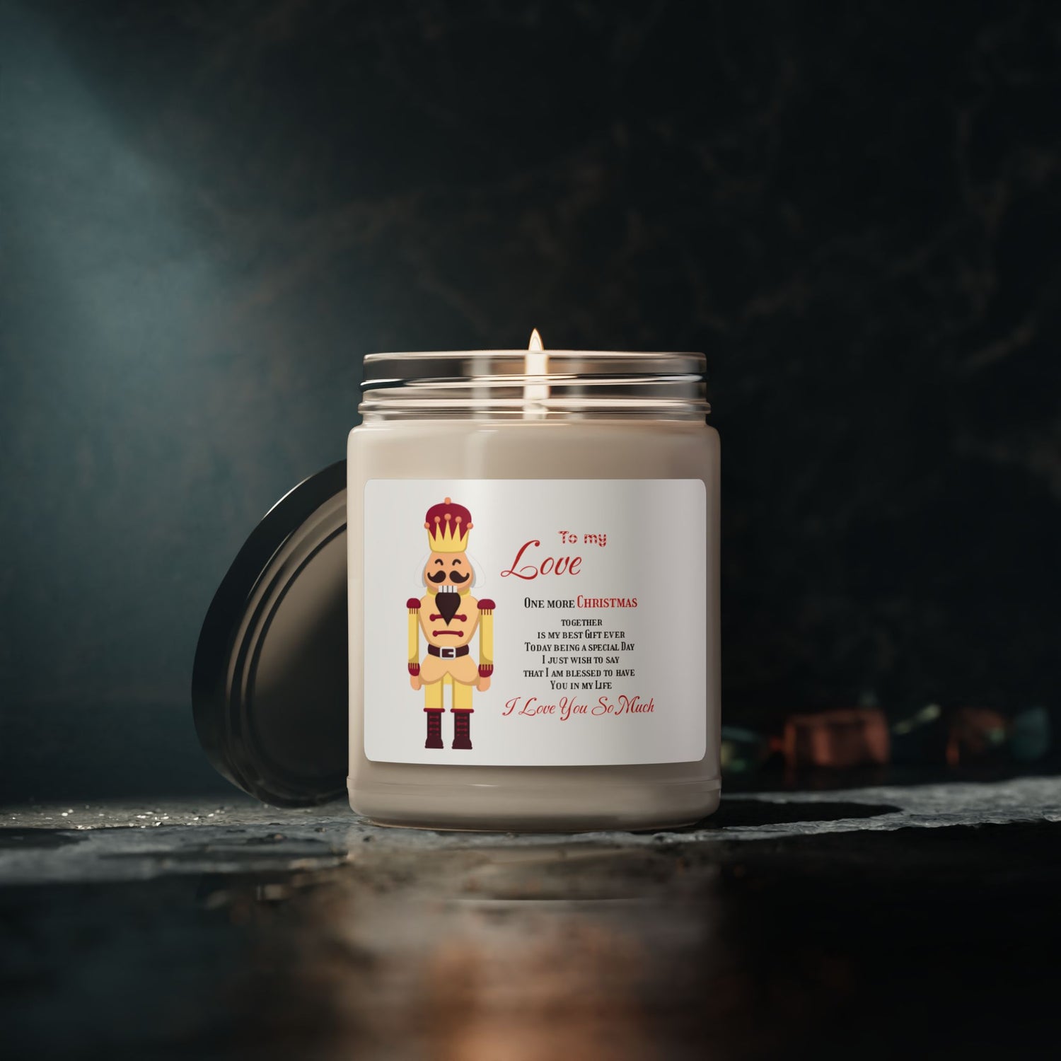 Scented Soy Candle Christmas decoration Nutcracker, I love You so much