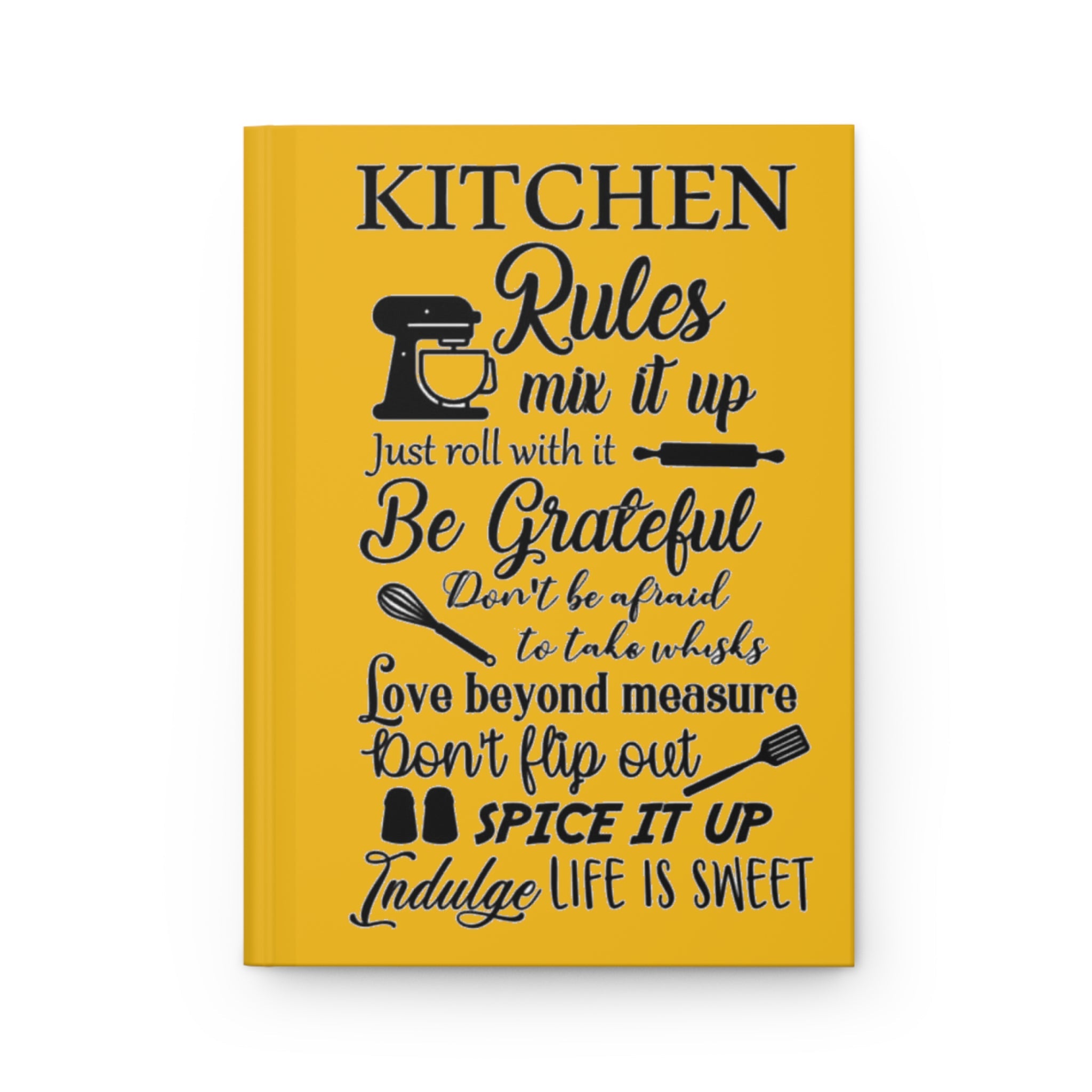 Hardcover Journal Matte Kitchen rules recipe book Personalized