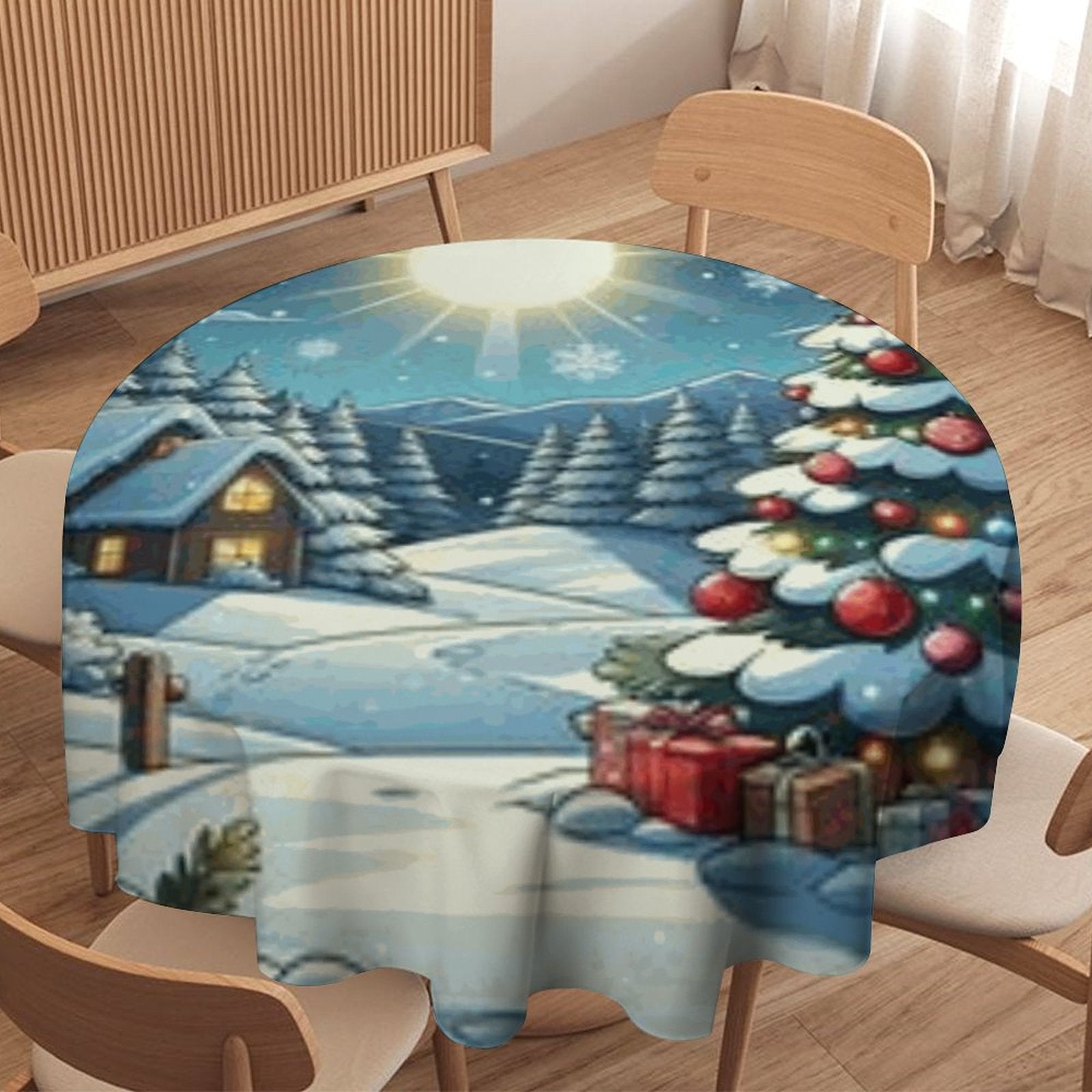 Round Tablecloth on Round Table