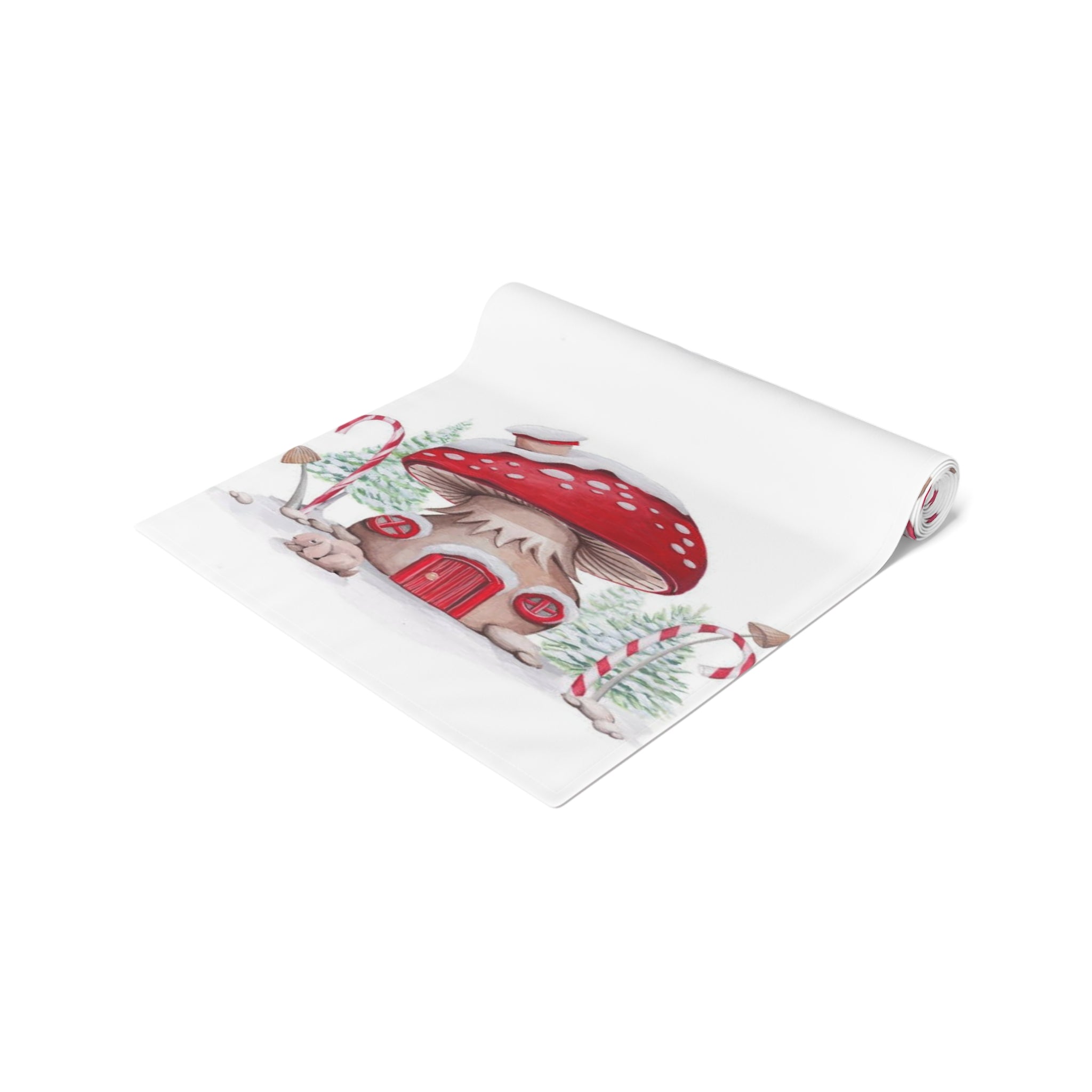 Table Runner (Cotton, Poly) Christmas decoration Mushrooms