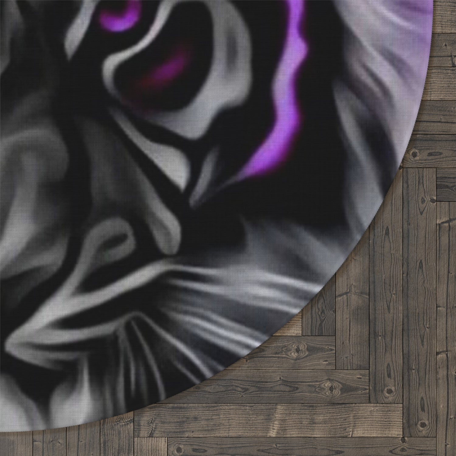 Round Rug Purple Tiger