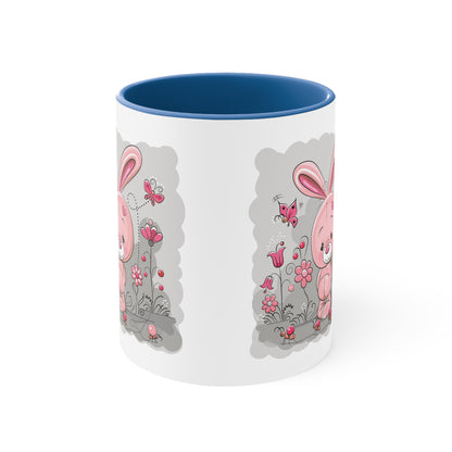 Accent Coffee Mug Pink Rabbit Valentine