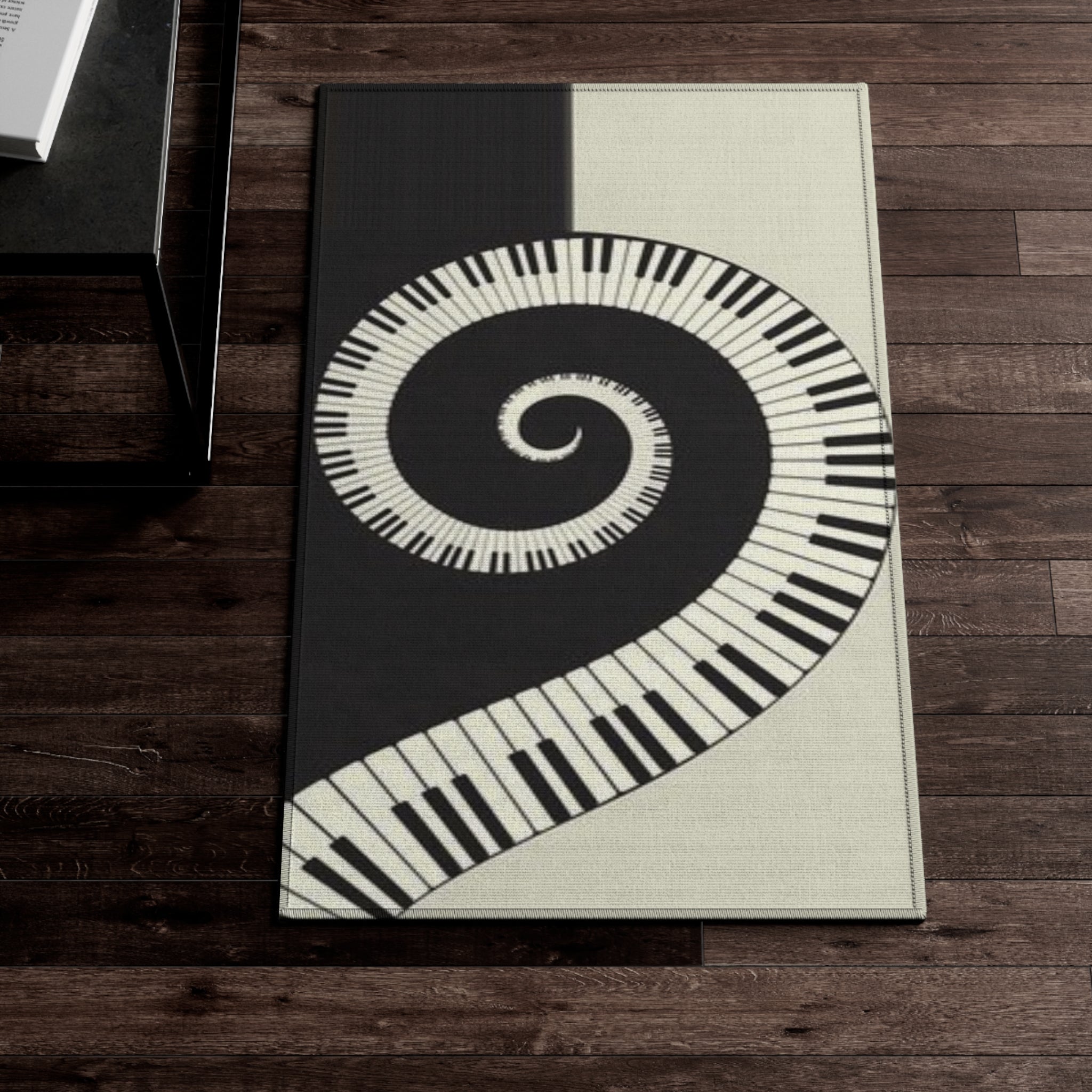 Dornier Rug piano keys black and white