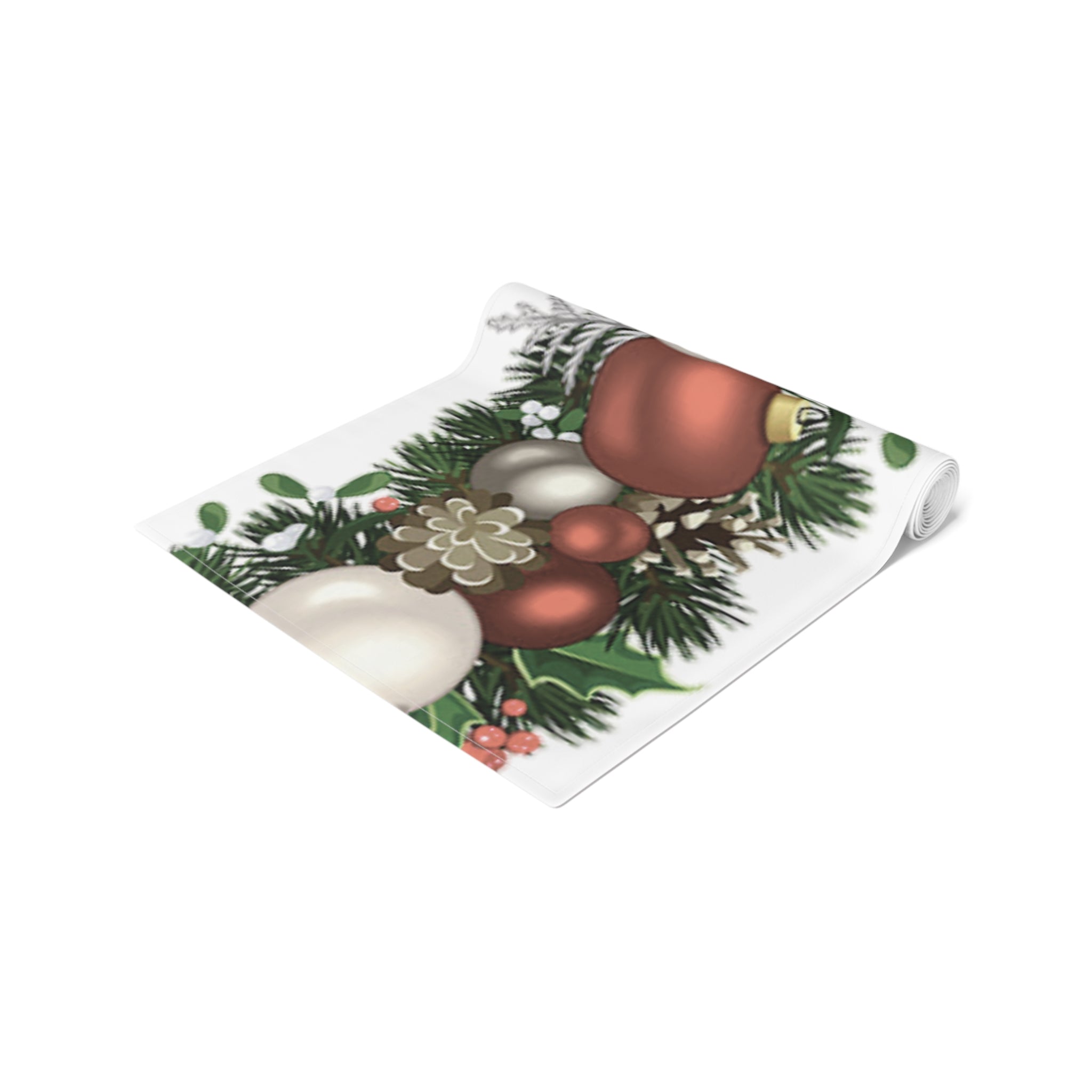 Table Runner (Cotton, Poly) Christmas balls