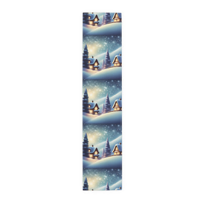 Table Runner (Cotton, Poly) Winter Christmas scenery