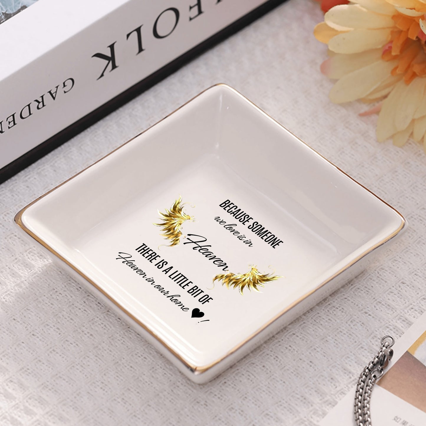 Ceramic Square Plates, Because Someone We love is in Heaven