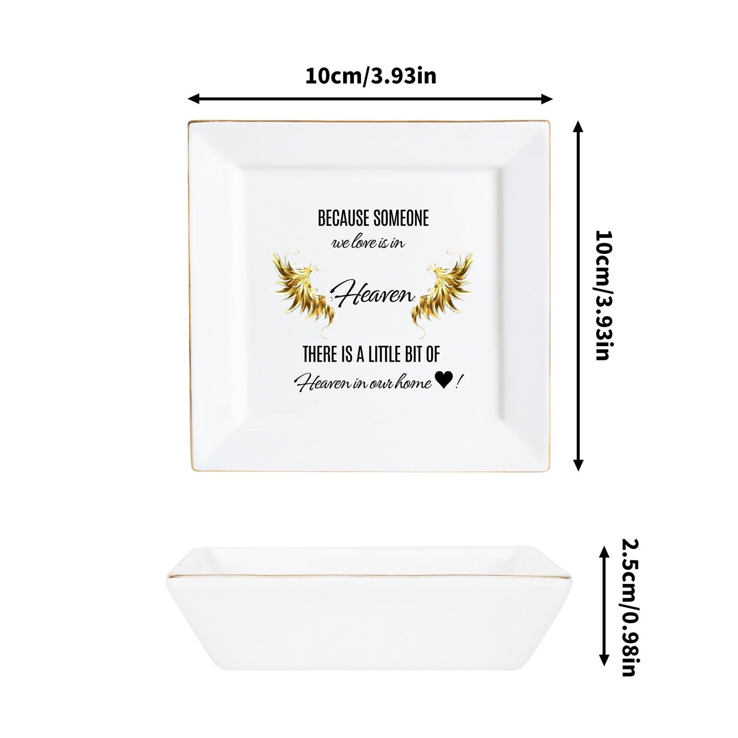 Ceramic Square Plates, Because Someone We love is in Heaven