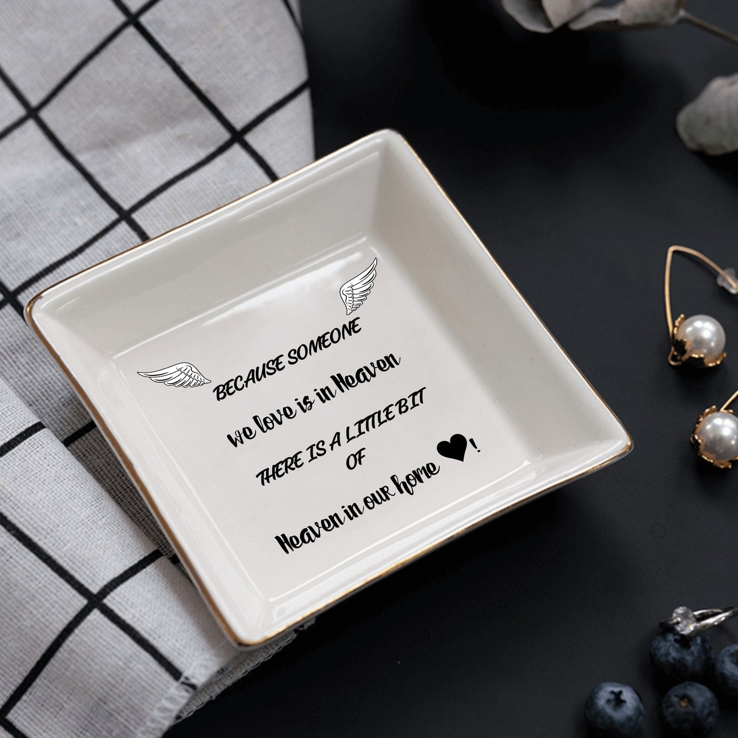 Ceramic Square Plates, Because someone we love is in Heaven ..