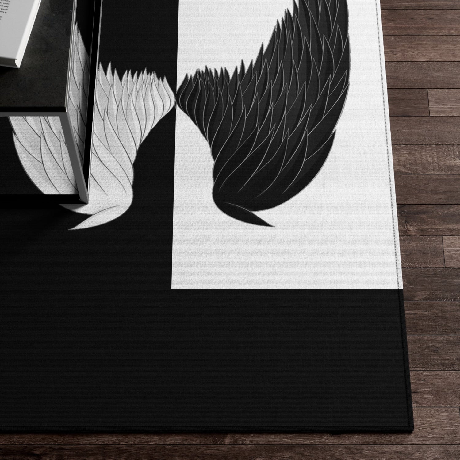 Dornier Rug Angel Wings black and white