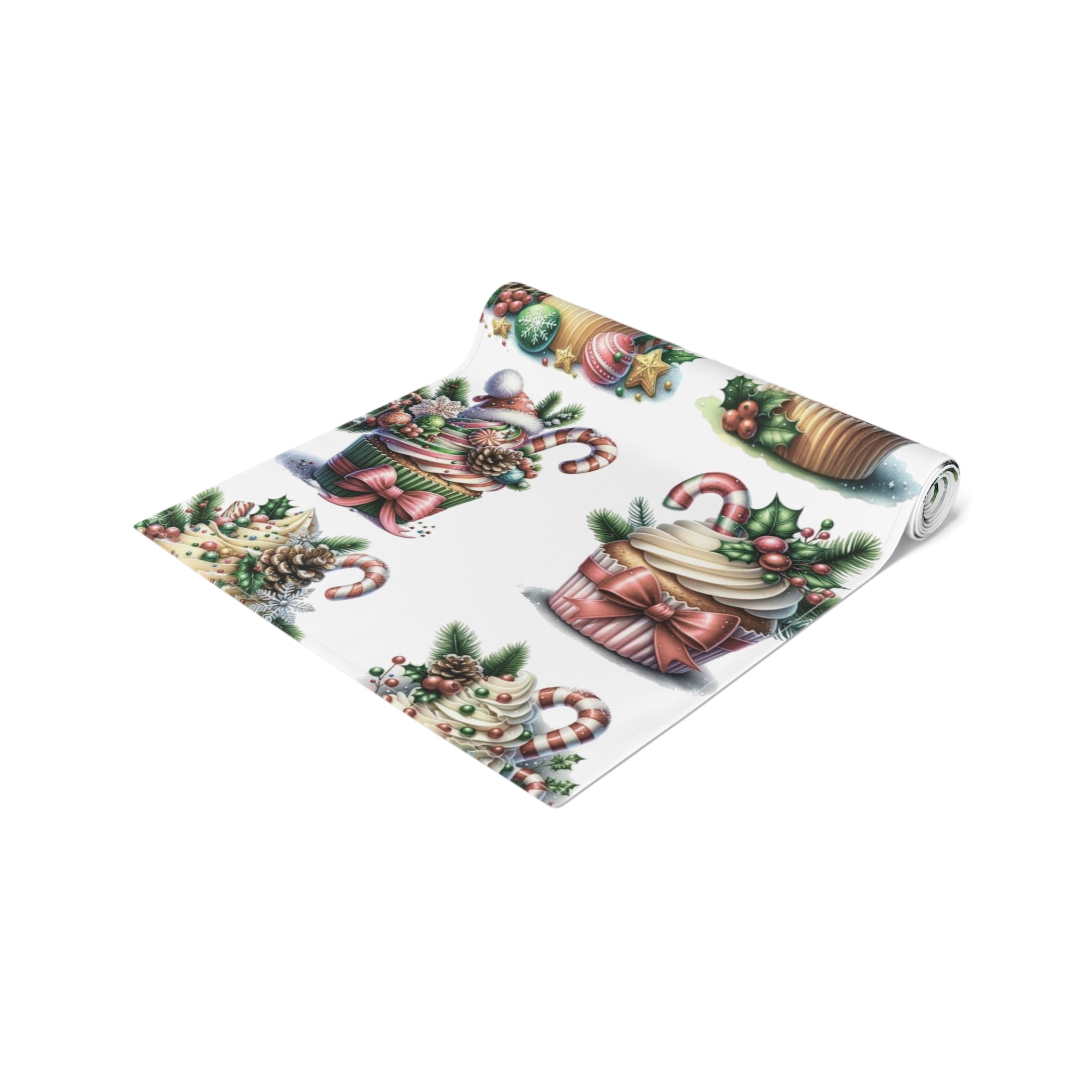 Table Runner (Cotton, Poly) Muffins Christmas