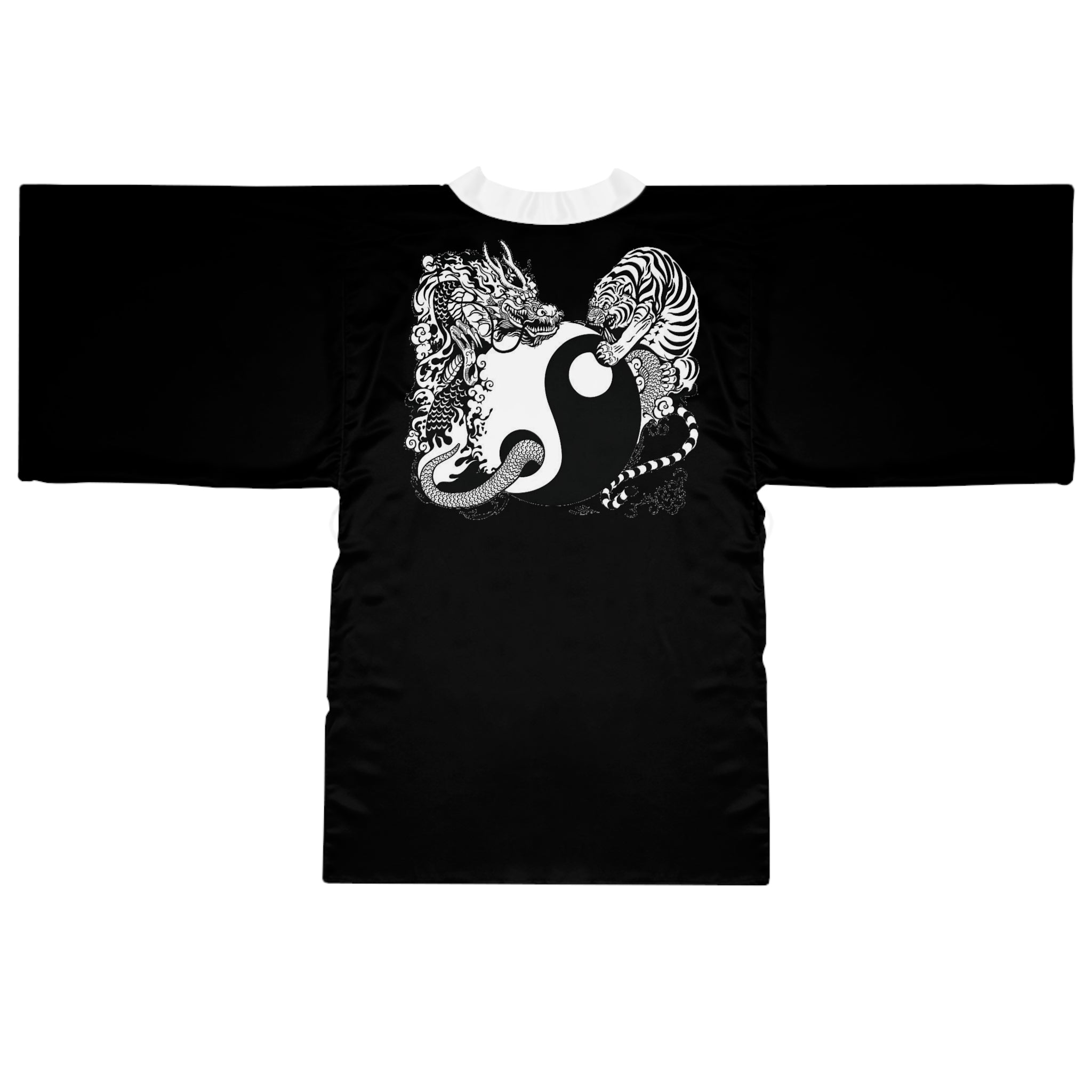 Long Sleeve Kimono Robe Tiger and Dragon