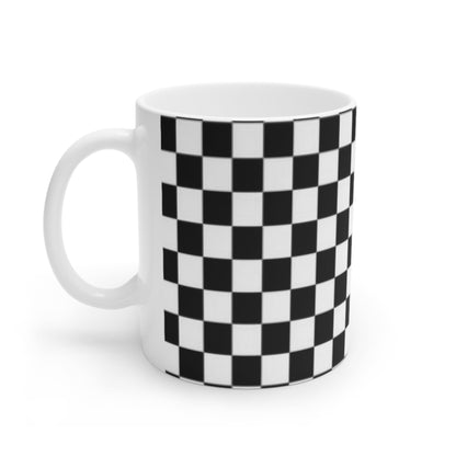 White Ceramic Mug, 11oz and 15oz Black and White