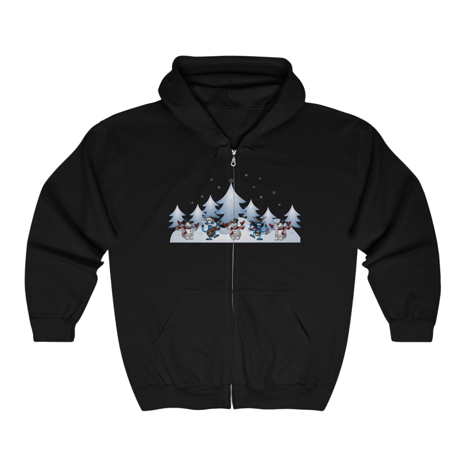 Unisex Heavy Blend™ Full Zip Hooded Sweatshirt Snowmen