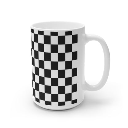 White Ceramic Mug, 11oz and 15oz Black and White