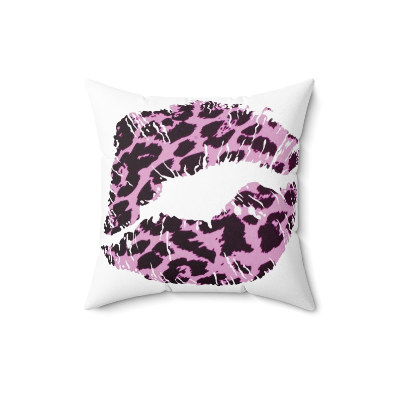 Spun Polyester Square Pillow Kiss