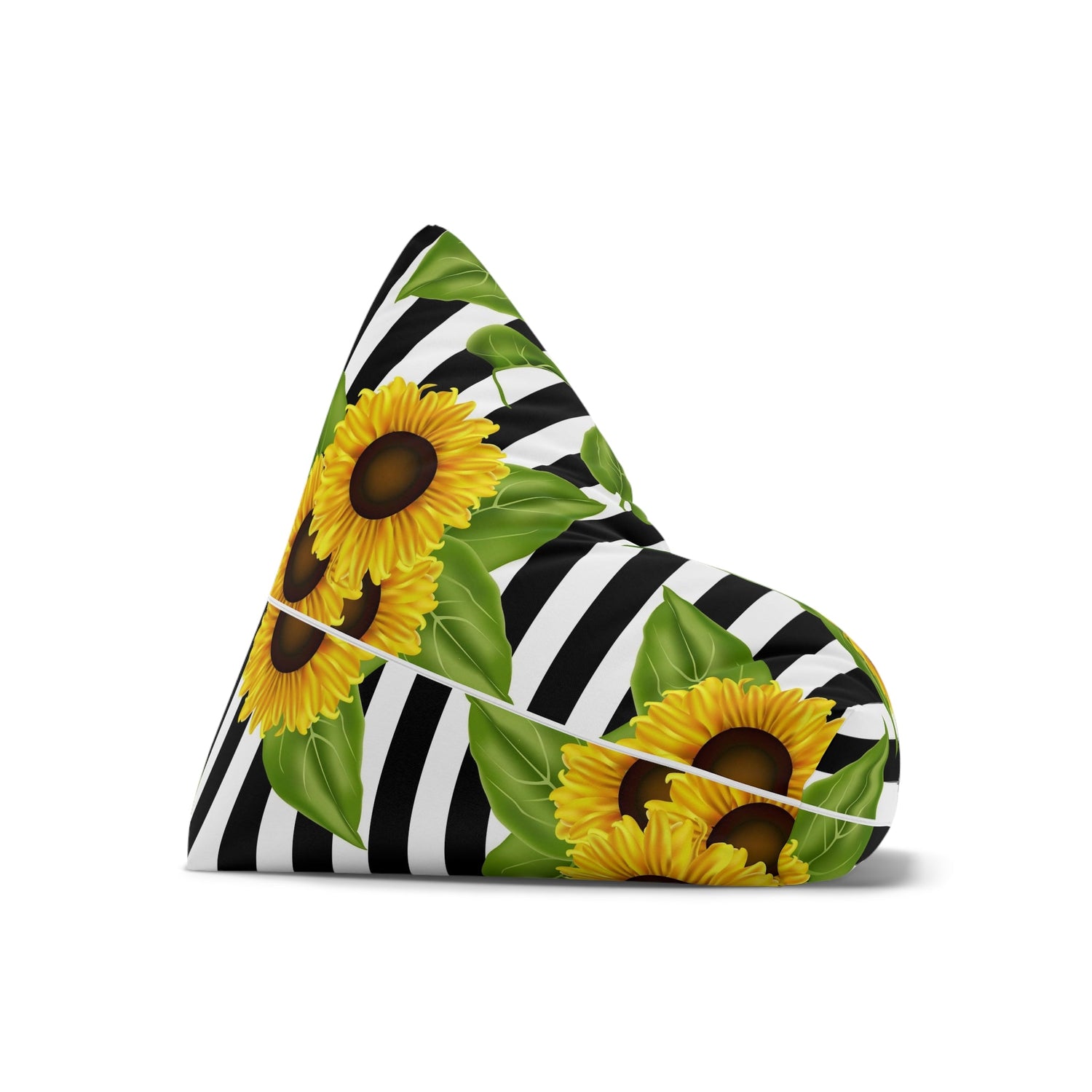 Bean Bag Chair Cover Sunflowers on black and white