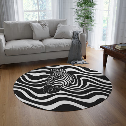 Round Rug Zebra