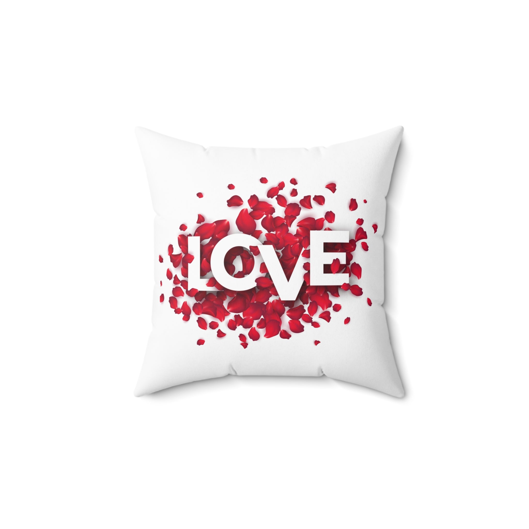 Spun Polyester Square Pillow Love