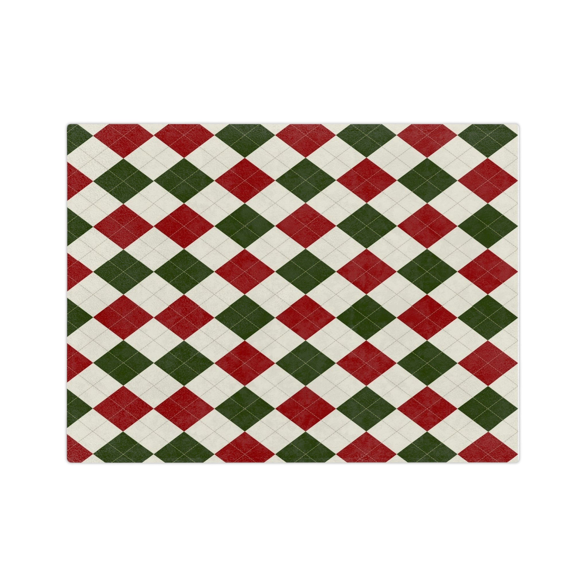 Velveteen Minky Blanket Christmas pattern red green