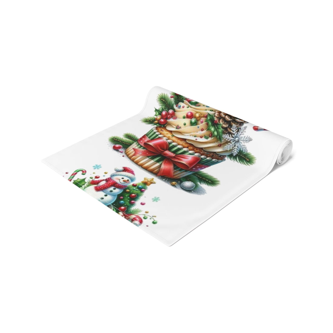 Table Runner (Cotton, Poly) Christmas muffins decoration