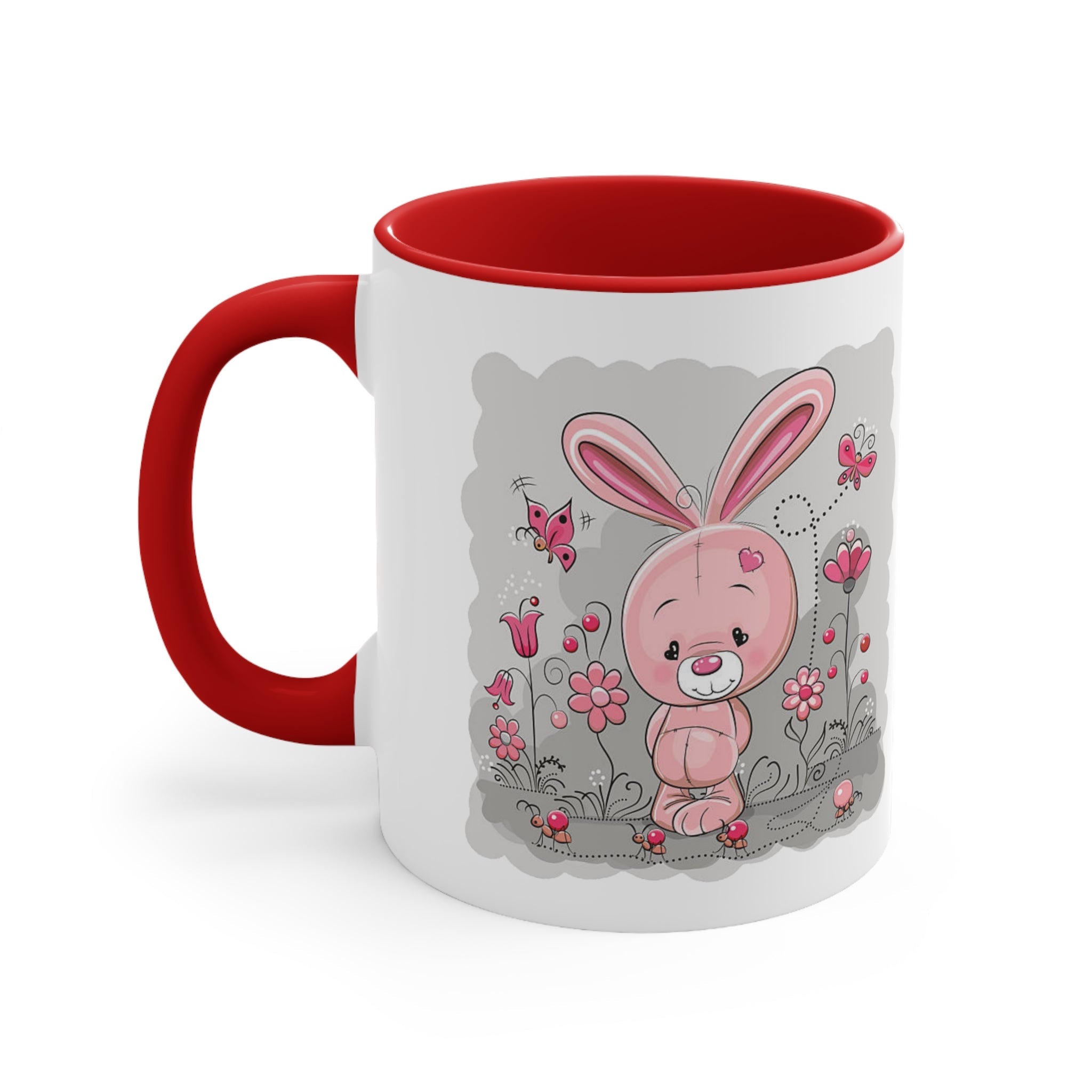 Accent Coffee Mug Pink Rabbit Valentine