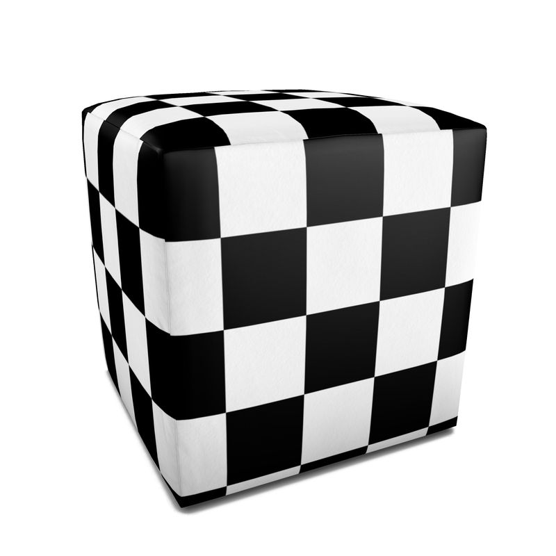 Square Pouf black and white