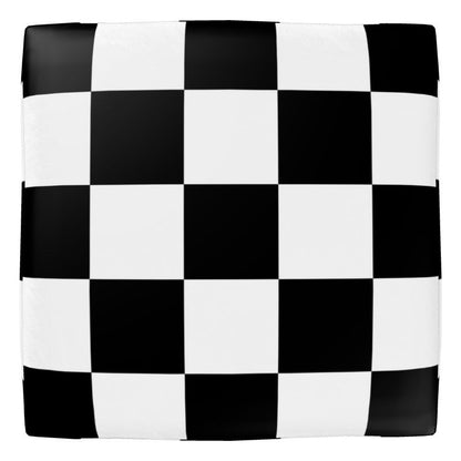 Square Pouf black and white