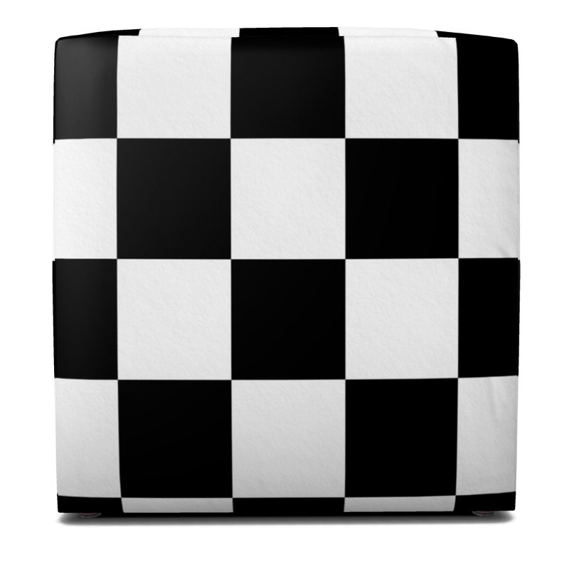 Square Pouf black and white