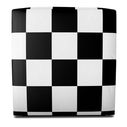 Square Pouf black and white