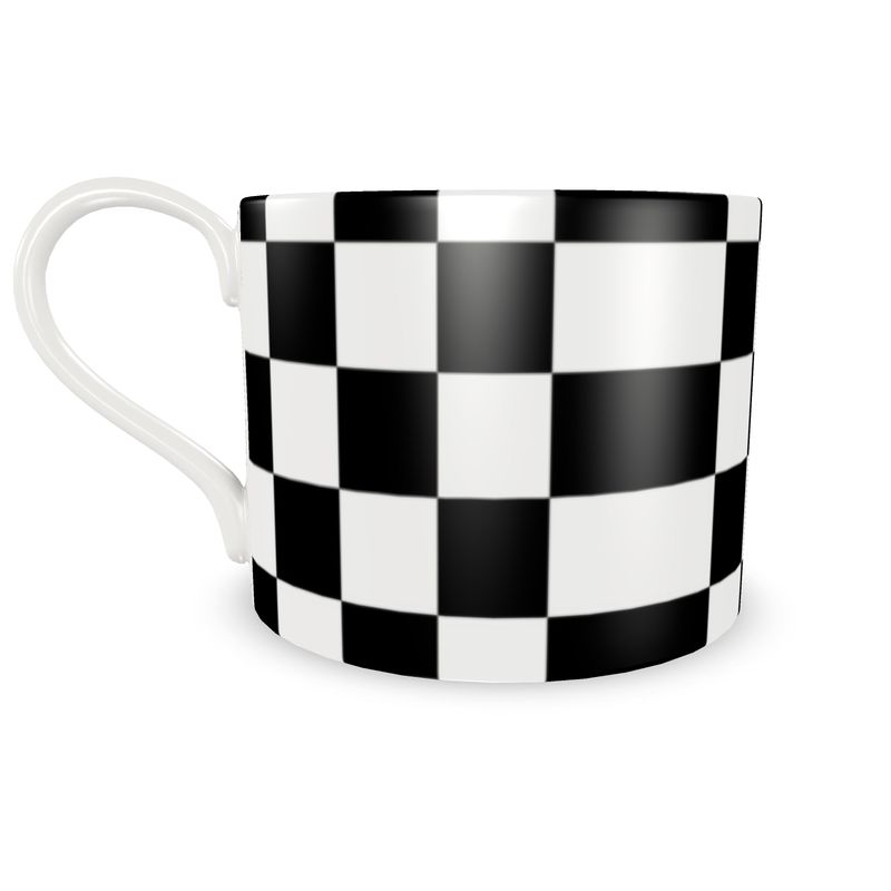 Black and white cup and saucer