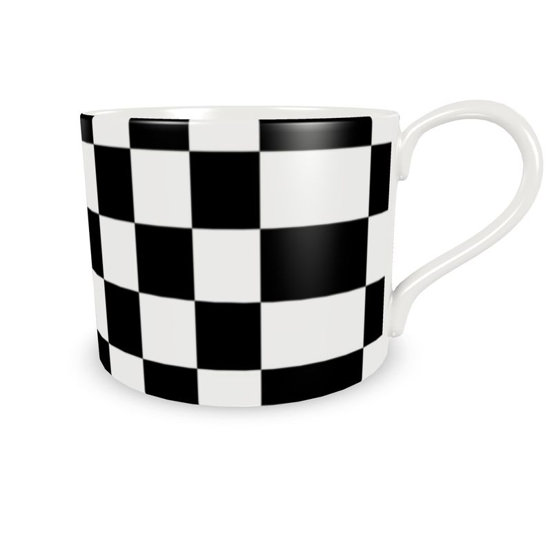 Black and white cup and saucer