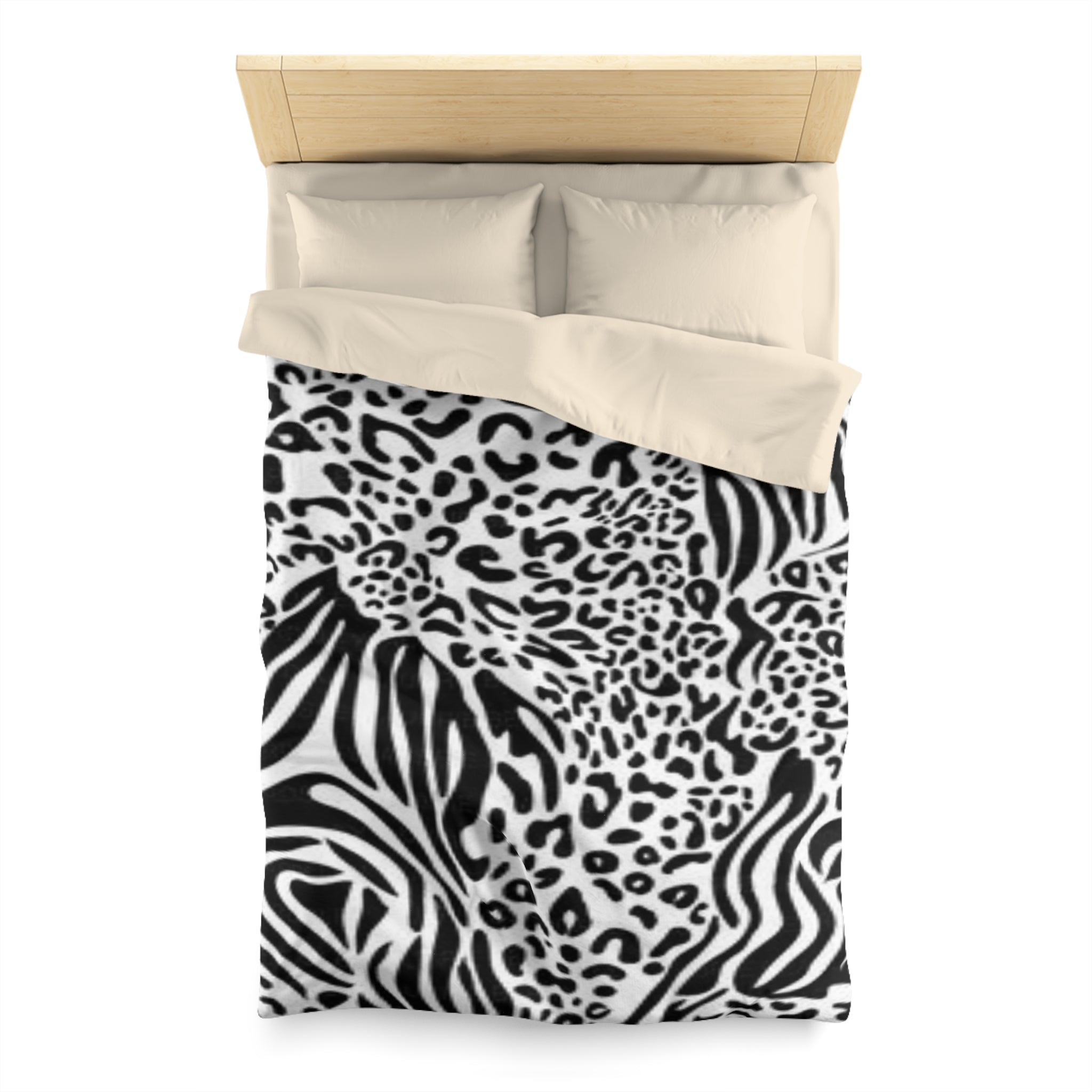 Microfiber Duvet Cover Black and white