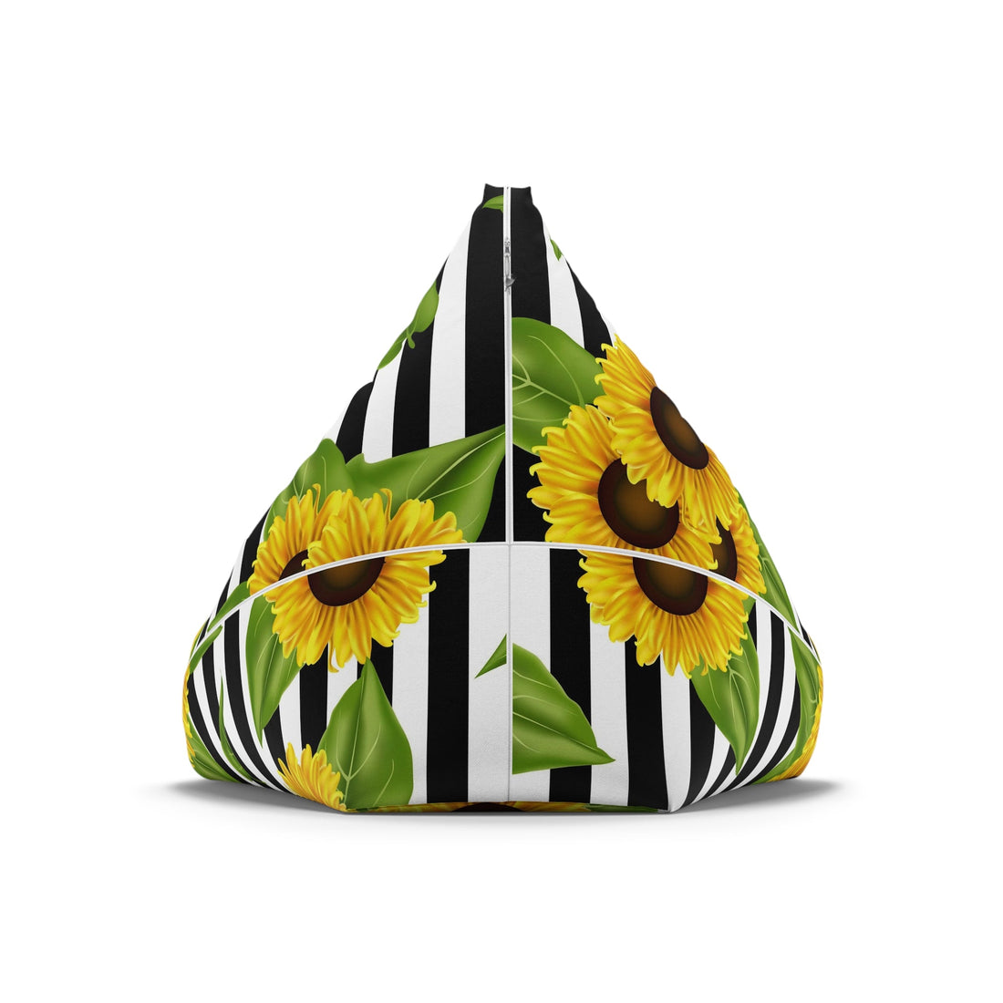 Bean Bag Chair Cover Sunflowers on black and white