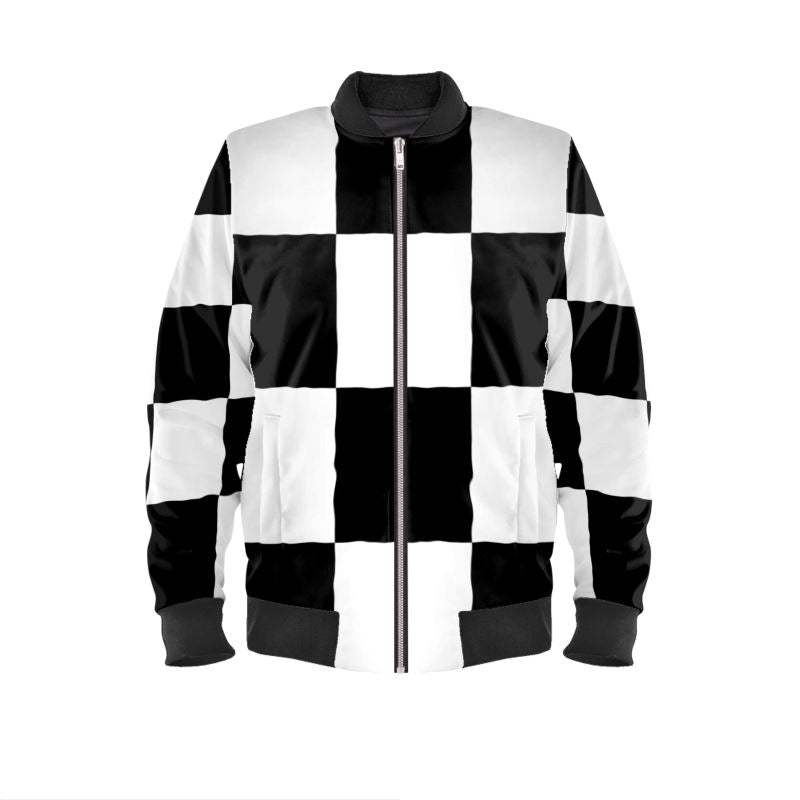 Mens Bomber Jacket Black and White