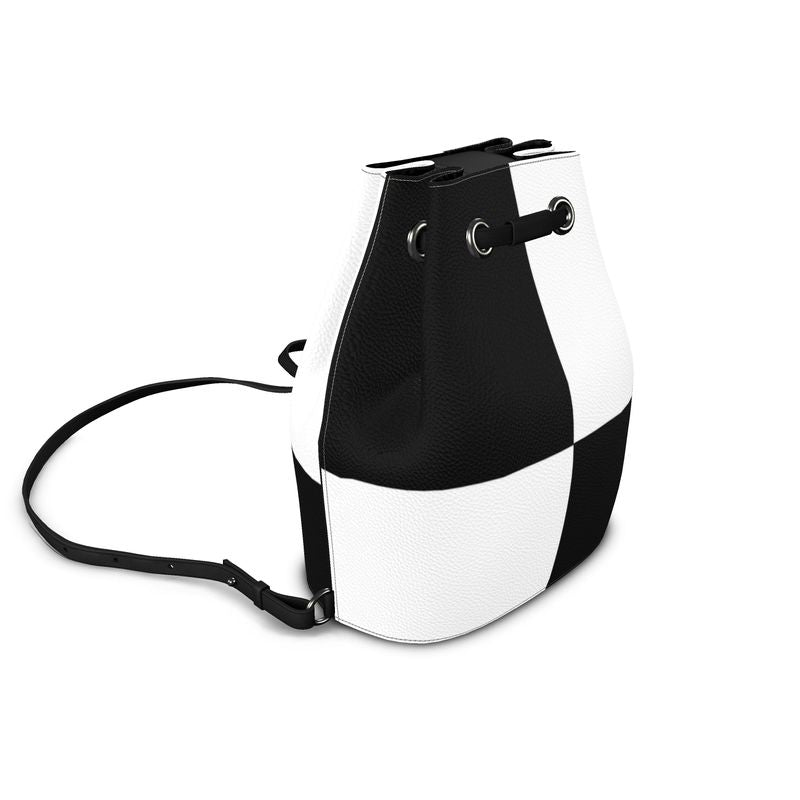 Bucket Backpack black and white