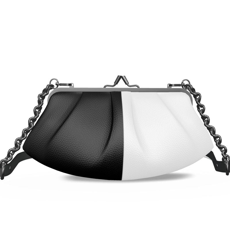 Pleated Frame Bag black and white