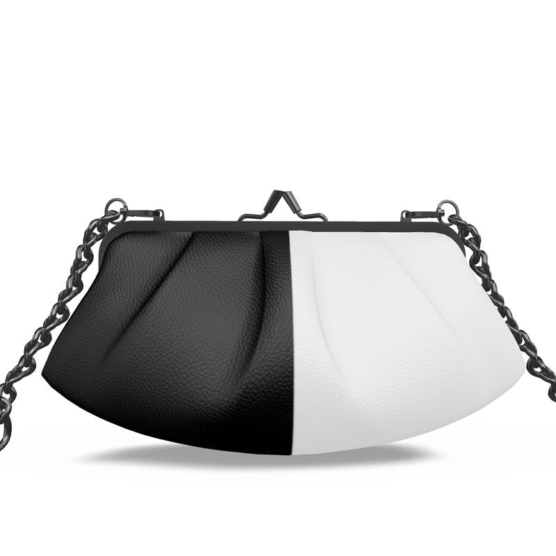 Pleated Frame Bag black and white