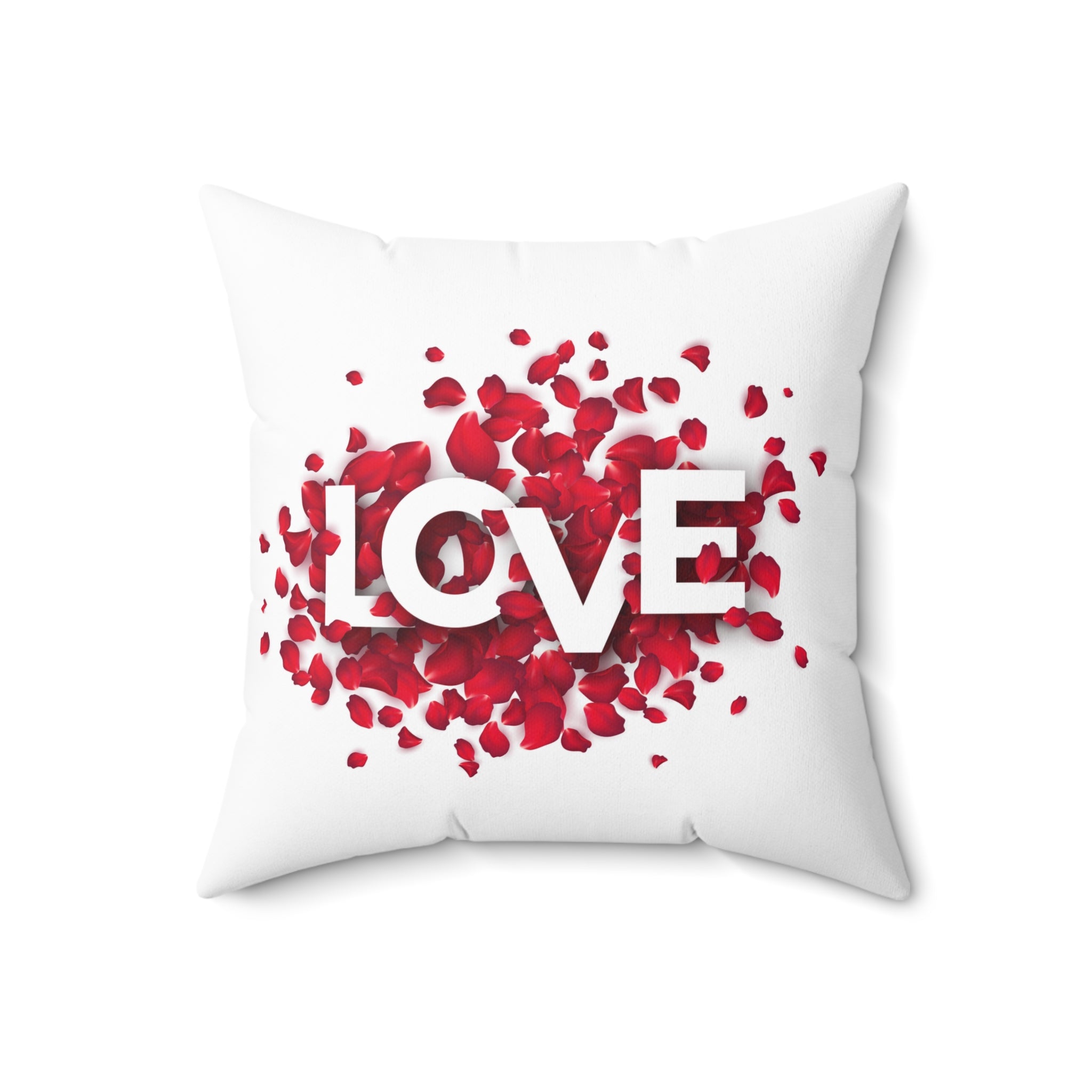 Spun Polyester Square Pillow Love