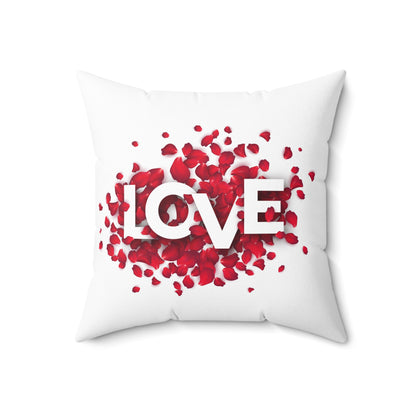 Spun Polyester Square Pillow Love