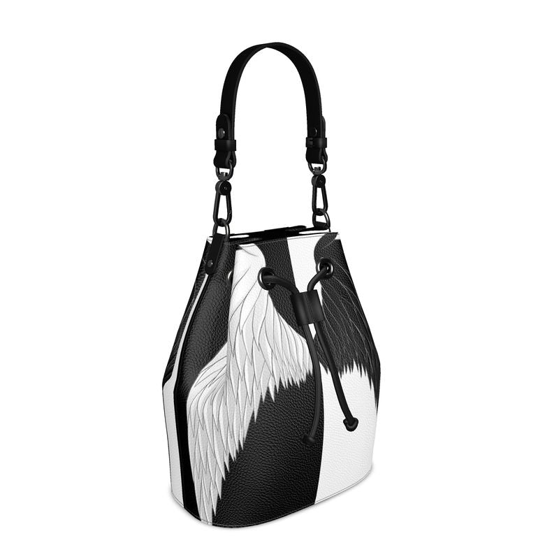 Bucket Bag Angel Wings black and white