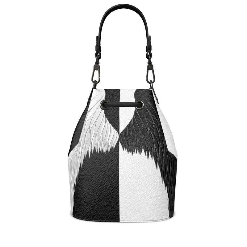 Bucket Bag Angel Wings black and white