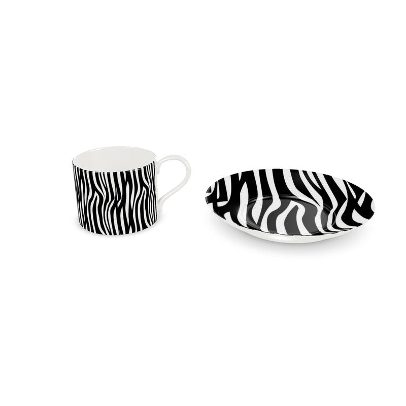 Cup And Saucer Black and white