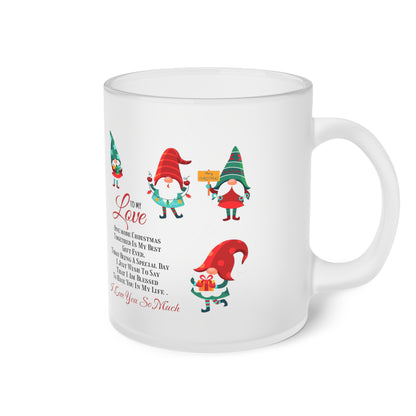 Frosted Glass Mug My Love Merry Christmas