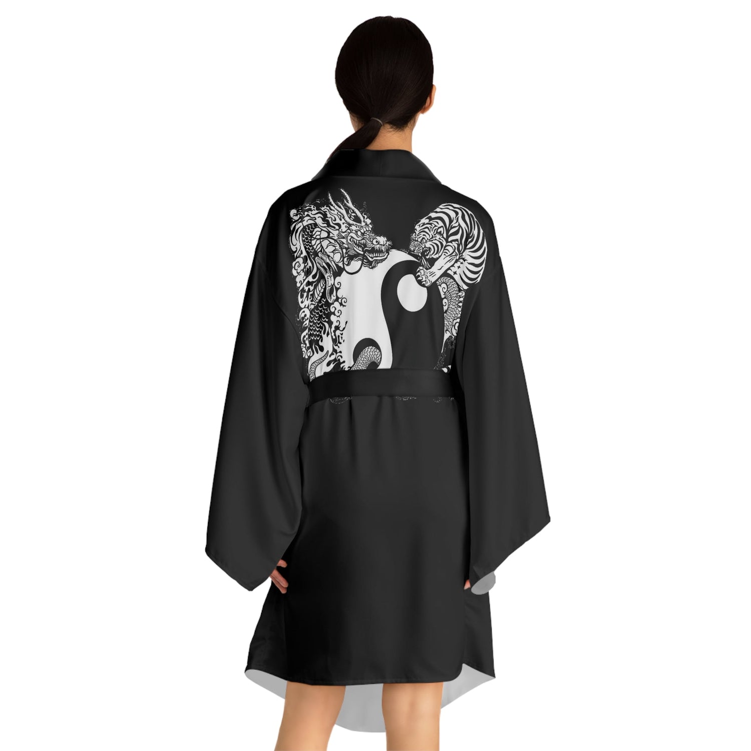 Long Sleeve Kimono Robe Tiger and Dragon